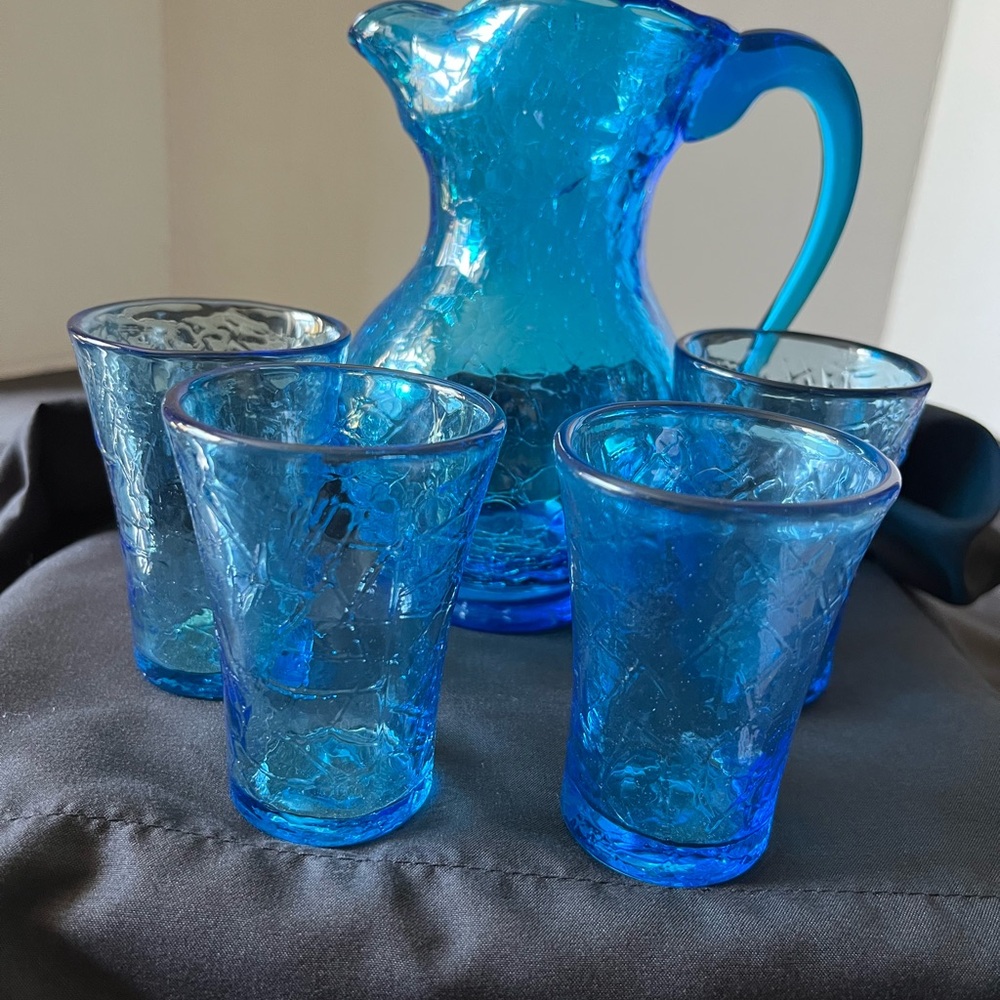 Vintage Children’s Pitcher And Four Glasses